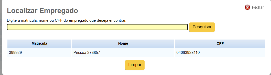 Consulta de Empregado