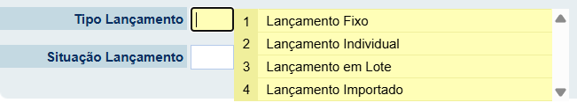 Tipos de Lançamento