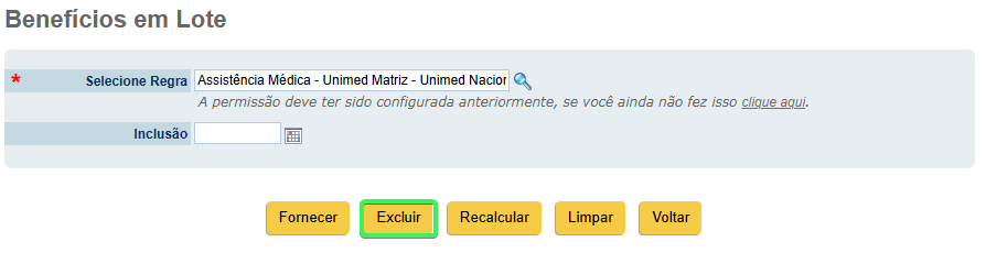 Botão Excluir