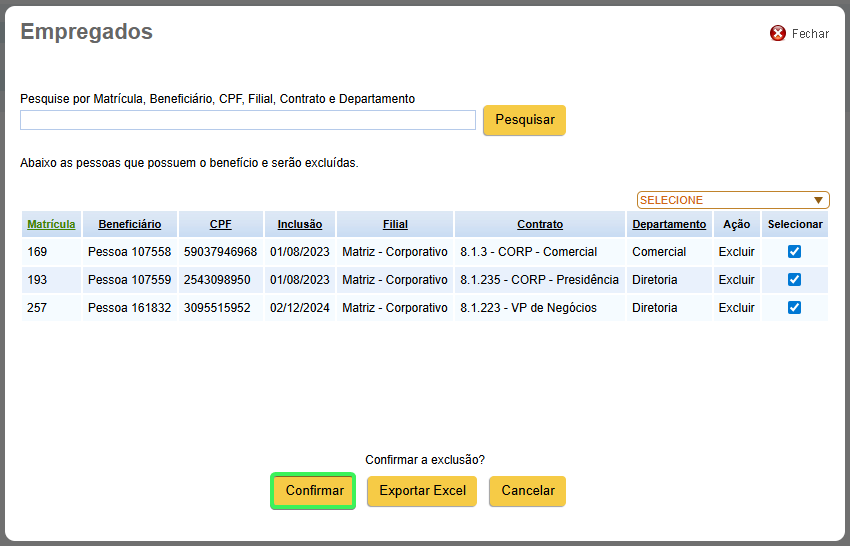 Lista de colaboradores
