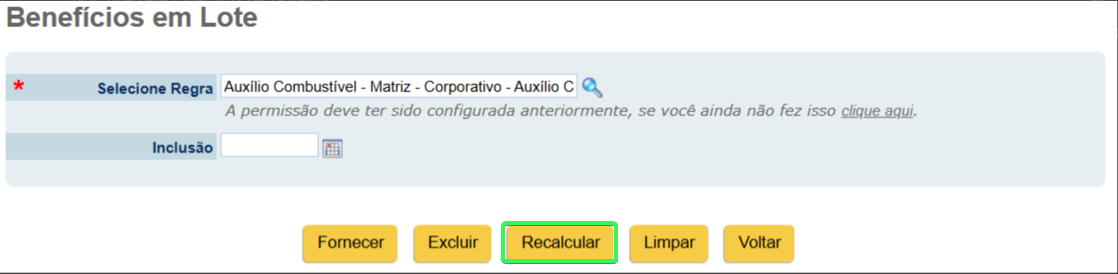 Botão recalcular