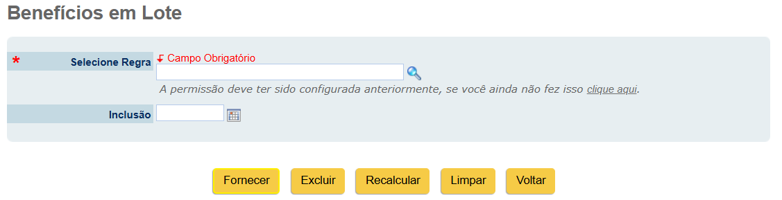 Alerta campo obrigatório